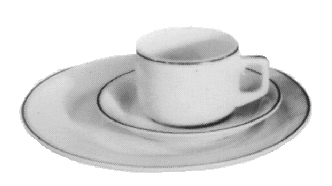 Tableware / Galley Utensils  170359  SAUCER FOR TEA CUP STANDARD W/ BLUE LINE 150 MM